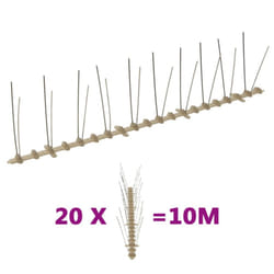 vidaXL 2/4/5-row Plastic Bird & Pigeon Spikes Set Pet Repellent 6 3/20 10 m - 10 m/ 2 rows spikes