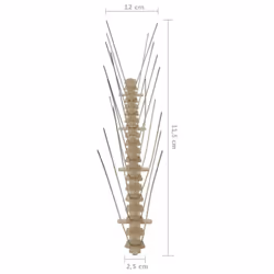 vidaXL 2/4/5-row Plastic Bird & Pigeon Spikes Set Pet Repellent 6 3/20 10 m - 10 m/ 2 rows spikes