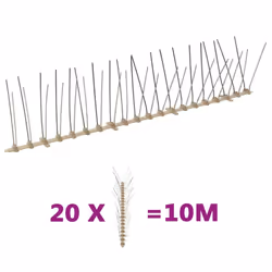 vidaXL 2/4/5-row Plastic Bird & Pigeon Spikes Set Pet Repellent 6 3/20 10 m - 10 m/ 4 rows spikes