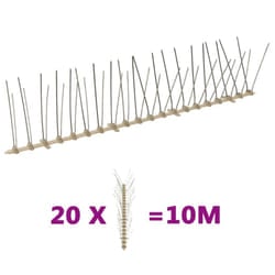 vidaXL 2/4/5-row Plastic Bird & Pigeon Spikes Set Pet Repellent 6 3/20 10 m - 10 m/ 4 rows spikes