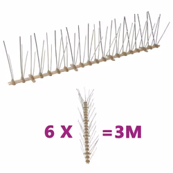 vidaXL 2/4/5-row Plastic Bird & Pigeon Spikes Set Pet Repellent 6 3/20 10 m - 3 m/ 5 rows spikes