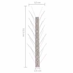 vidaXL 4-row Stainless Steel Bird and Pigeon Spikes Set of 20 10 m Bird Spike