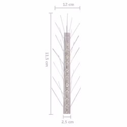 vidaXL 5-row Stainless Steel Bird & Pigeon Spikes Set of 20 10 m Pest Control - Additional view 6