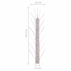vidaXL 5-row Stainless Steel Bird & Pigeon Spikes Set of 40 20 m Pest Control - Additional view 9