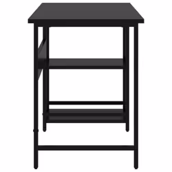 vidaXL Computer Desk Black MDF and Metal Office Study Working Side Desk Table - Additional view 3