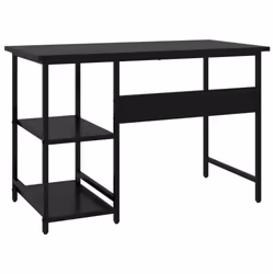 vidaXL Computer Desk Black MDF and Metal Office Study Working Side Desk Table - Additional view 4