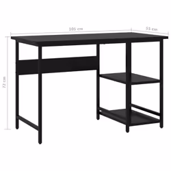 vidaXL Computer Desk Black MDF and Metal Office Study Working Side Desk Table - Additional view 6