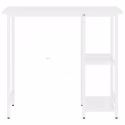 vidaXL Computer Desk White MDF and Metal Office Study Working Side Desk Table - Additional view 2