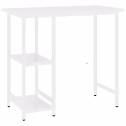 vidaXL Computer Desk White MDF and Metal Office Study Working Side Desk Table - Additional view 4