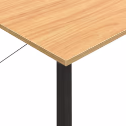 vidaXL Computer Desk Black and Light Oak MDF and Metal Study Side Desk Table - Additional view 5