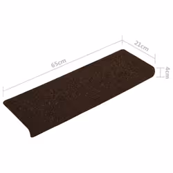 vidaXL Stair Mats Carpet Stair Tread Stair Step Rug 15 pcs Needle Punch Brown - Additional view 6