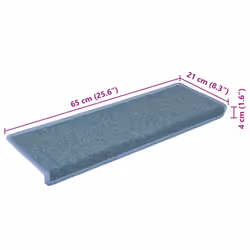 vidaXL Carpet Stair Treads Stair Mat Stair Step Protector Rug 15 pcs Blue