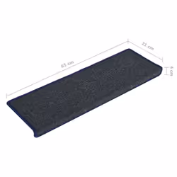 vidaXL Carpet Stair Treads Stair Mat Stair Step Protector 15 pcs Grey and Blue - Additional view 4