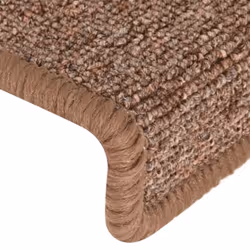 vidaXL Carpet Stair Treads Stair Mat Stair Step Protector Rug 15 pcs Brown