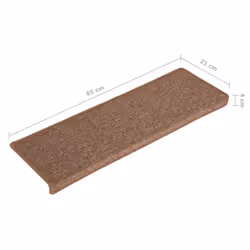 vidaXL Carpet Stair Treads Stair Mat Stair Step Protector Rug 15 pcs Brown - Additional view 5