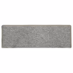 vidaXL Carpet Stair Treads Stair Mat Stair Step Rug 15 pcs White and Grey