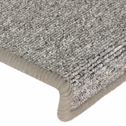 vidaXL Carpet Stair Treads Stair Mat Stair Step Rug 15 pcs White and Grey - Additional view 4