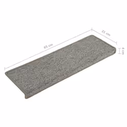 vidaXL Carpet Stair Treads Stair Mat Stair Step Rug 15 pcs White and Grey - Additional view 5