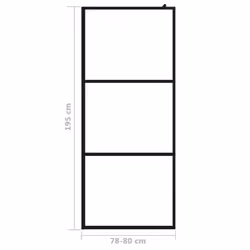 vidaXL Walk-in Shower Wall with Clear ESG Glass Black 80x195 cm Bath Enclosure - Additional view 6