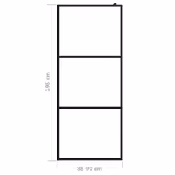 vidaXL Walk-in Shower Wall with Clear ESG Glass Black 90x195 cm Bath Enclosure - Additional view 6