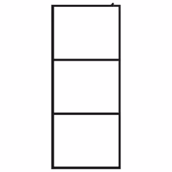 vidaXL Walk-in Shower Wall with Clear ESG Glass Black 100x195 cm Enclosure - Additional view 2