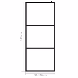 vidaXL Walk-in Shower Wall with Clear ESG Glass Black 100x195 cm Enclosure - Additional view 5