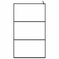 vidaXL Walk-in Shower Wall with Clear ESG Glass Black 115x195 cm Enclosure