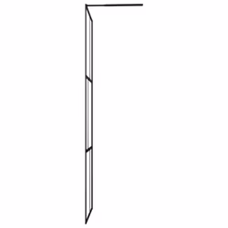 vidaXL Walk-in Shower Wall with Tempered Glass Black 80x195 cm Bath Screen - Additional view 4