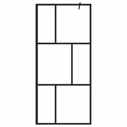 vidaXL Walk-in Shower Wall with Tempered Glass Black 90x195 cm Bath Screen