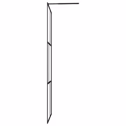 vidaXL Walk-in Shower Wall with Tempered Glass Black 90x195 cm Bath Screen - Additional view 4