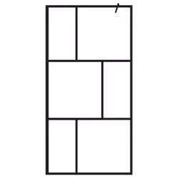 vidaXL Walk-in Shower Wall with Tempered Glass Black 100x195 cm Bath Screen
