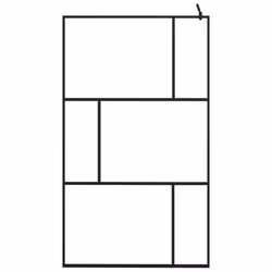 vidaXL Walk-in Shower Wall with Tempered Glass Black 115x195 cm Bath Screen