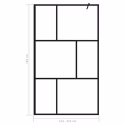 vidaXL Walk-in Shower Wall with Tempered Glass Black 115x195 cm Bath Screen
