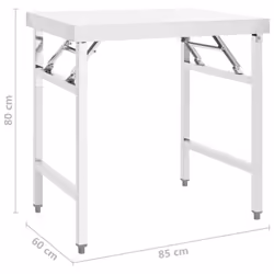 vidaXL Kitchen Folding Work Table 85x60x80 cm Stainless Steel Catering Bench - Additional view 6