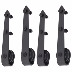 Â vidaXL 2x Sliding Door Hardware Kits Steel Black Hanger Rail Barn Track Frame - Additional view 3