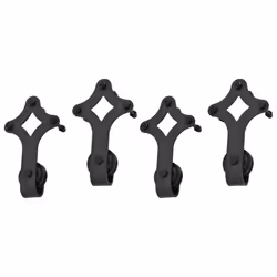 Â vidaXL 2x Sliding Door Hardware Kits Steel Black Barn Track Hanger Rail Frame - Additional view 4