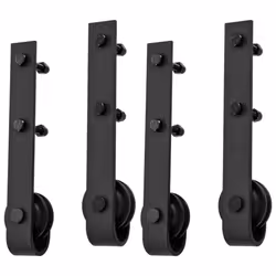 Â vidaXL 2x Sliding Door Hardware Kits Steel Black Hanger Barn Track Rail Frame - Additional view 2