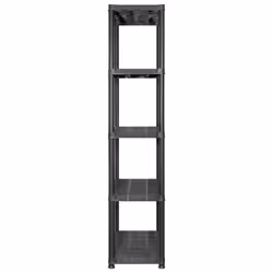 vidaXL Storage Shelf 5-Tier Black Plastic Storage Display Rack Organiser Home