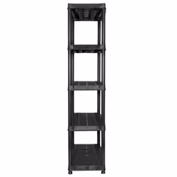 vidaXL Storage Shelf 5-Tier Black Plastic Home Furniture Storage Organiser - Additional view 4