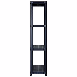 vidaXL Storage Shelf 4-Tier Black Plastic Storage Organiser Rack Furniture - Additional view 5