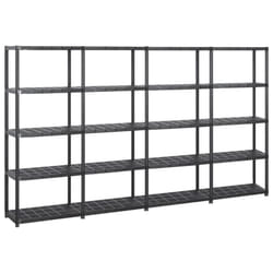 vidaXL Storage Shelf 5-Tier Black Plastic Indoor Furniture Storage Organiser
