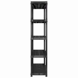 vidaXL Storage Shelf 5-Tier Black Plastic Indoor Home Furniture Storage Rack - Additional view 4