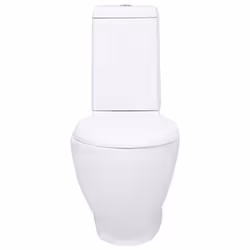 vidaXL WC Ceramic Toilet Bathroom Round Toilet Bottom Water Flow White Unit
