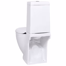 vidaXL WC Ceramic Toilet Bathroom Round Toilet Bottom Water Flow White Unit - Additional view 5
