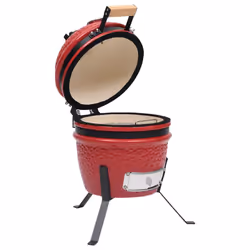 VidaXL 316095 outdoor barbecue/grill Kamado barbecue/grill Barrel Charcoal + Firewood Red - Additional view 4