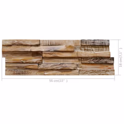 vidaXL 10x Solid Teak Wood 3D Wall Cladding Panels 1.01 m? Wall Decoration