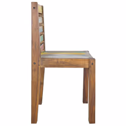 vidaXL 2x Dining Chairs Solid Reclaimed Wood Wooden Kitchen Dining Chair Set