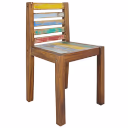 vidaXL 4x Dining Chairs Solid Reclaimed Wood Wooden Kitchen Dining Chair Set - Additional view 8