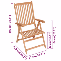 VidaXL 3065525 outdoor chair Terrace Teak - Additional view 8