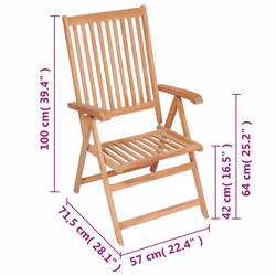 VidaXL 3065526 outdoor chair Terrace Teak - Additional view 8